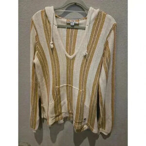 O'NEILL Women's XL Striped V-Neck Pullover Hoodie Multicolor Casual